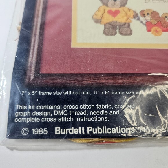 Vtg New '85 Dale Burdett Pitiful Pals Cross Stitch Kit Lovable Pal with Puppies - Picture 3 of 4